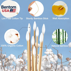 200/400 Pcs Gun Cleaning Swabs with Double Pointed Tips, 6 Inch Sturdy Bamboo St