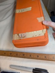 Hoppes 9 Old Vintage Gun Cleaning Kit & Storage Box Nice Orange Hard Case c1980s