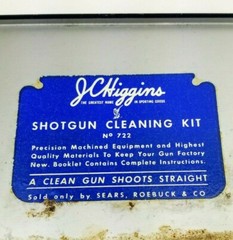 J.C. Higgins #722 Shotgun Cleaning Kit Tin Sears Catalog Vintage Used