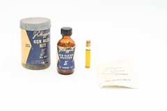 J C HIGGINS Blue Gun Cleaning Kit Solvent, Gun Oil, Pamphlet Sears Roebuck & CO