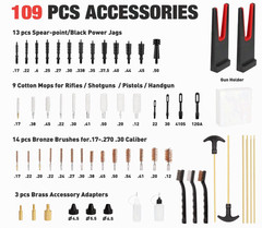Universal Gun Cleaning Kit All Calibers for Pistol Rifle Shotgun Stand
