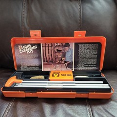 Vintage Hoppe’s No. 9 Shotgun Cleaning Kit Orange Plastic Storage Case Partial