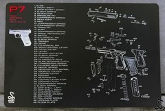H&K P7 Gun Cleaning Mat – Exploded Parts, Heckler & Koch, HK