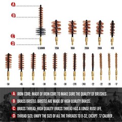 Premium Gun Cleaning Kit with Brass Brushes Rod and Rope for Multiple Calibers