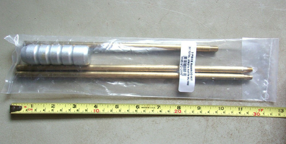 Heavy Duty – 4 Piece Ram & Cleaning Rod – For Black Powder Rifles – 34″ Long