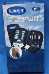 GUNMASTER 32 pc UNIVERSAL PISTOL REVOLVER FIELD GUN CLEANING KIT NEW