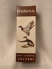 Vintage Outers Gunslick Gun Solvent ~ Mallard Duck Scene ~ Box & Empty Bottle