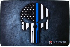 TekMat Punisher Blue Line Cleaning Mat 17″x11″ Black-White-Blue TEKR17PUNISHERBL