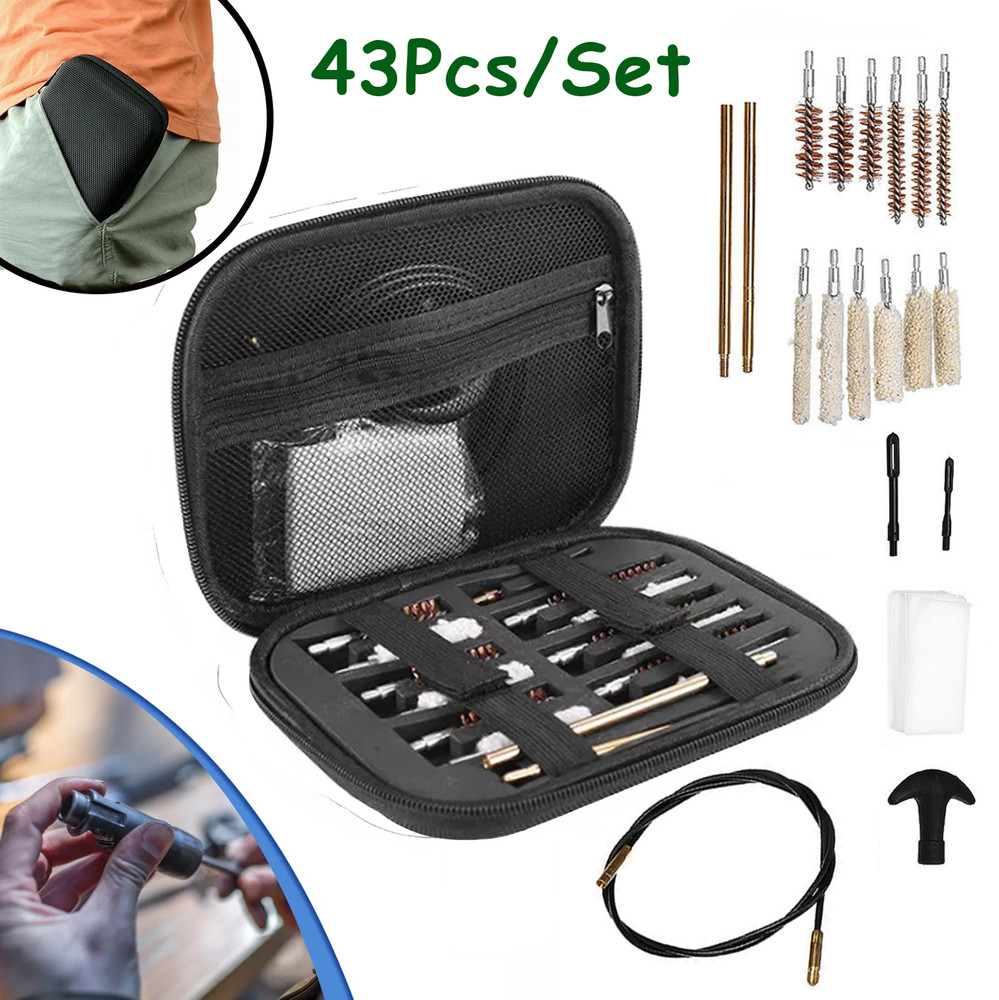 Universal Handgun Cleaning Kit for .22 .357/.38/9mm .40 .45 Caliber Brush Tools