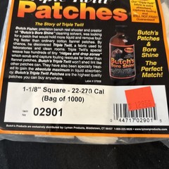 Butch’s Twill Cleaning Patches Bag of 1000 (1-1/8-Inch) .22-.270 Cal