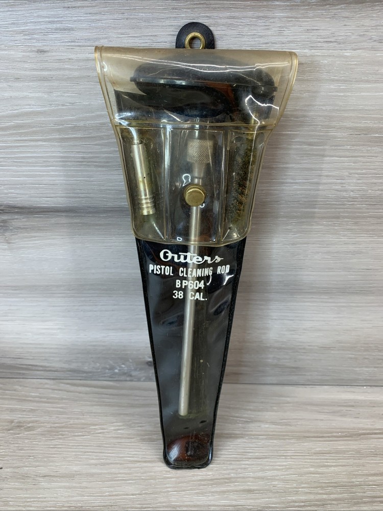 VINTAGE OUTERS PISTOL CLEANING ROD BP604 38 CAL WITH ATTACHMENTS AND SLEEVE