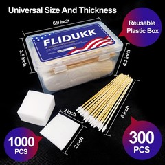 FLIDUKK Gun Cleaning Supplies 1000 PCS Patches +300PCS Pointed…