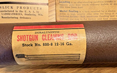 VTG. GUNSLICK SHOTGUN CLEANING KIT #178 & CONTENTS RAMROD, GREESE, PATCHES, LUBE