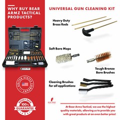 Gun Cleaning Kit for Shotguns Rifles and Pistols Calibers .17- .50 Cal | Brass