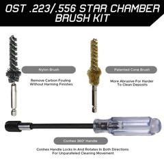 CON-HEX Star Chamber Brush – .223 Caliber Star Chamber Cleaning Tool 5.56 Cle…