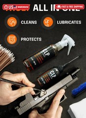 Gun Cleaning Kit Complete – 3″ Gun Cleaning Patches 9mm / 5.56 / 12ga, Double He