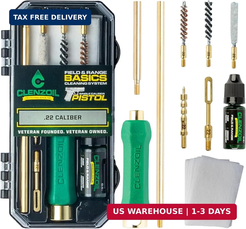 CLENZOIL Field & Range Pistol Basics Cleaning Kit | Complete Handgun Cleaning Se