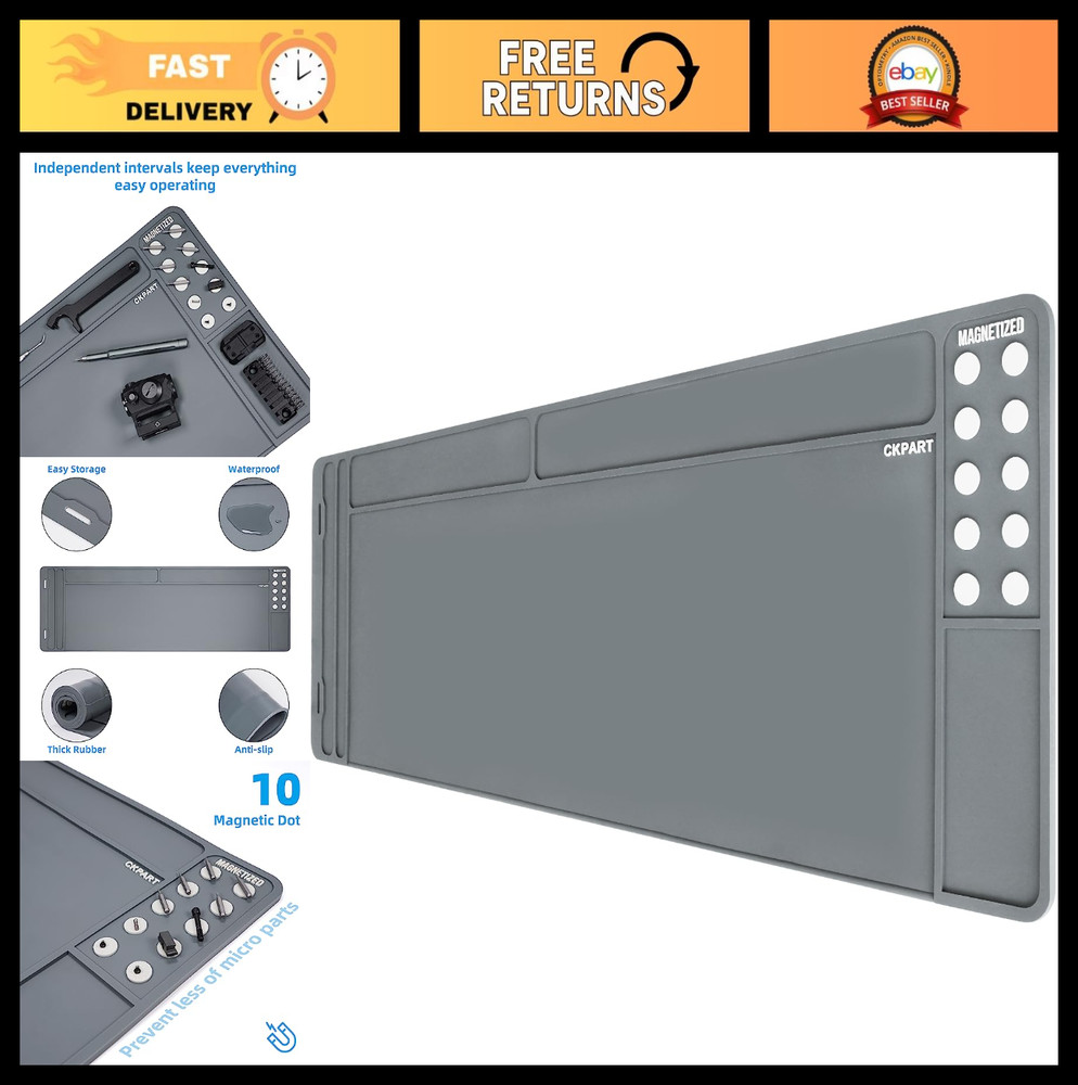 Rifle Gun Cleaning Mat – Anti-Slip Rubber, Magnetic Tactical Mat 36″x12″ for Kit