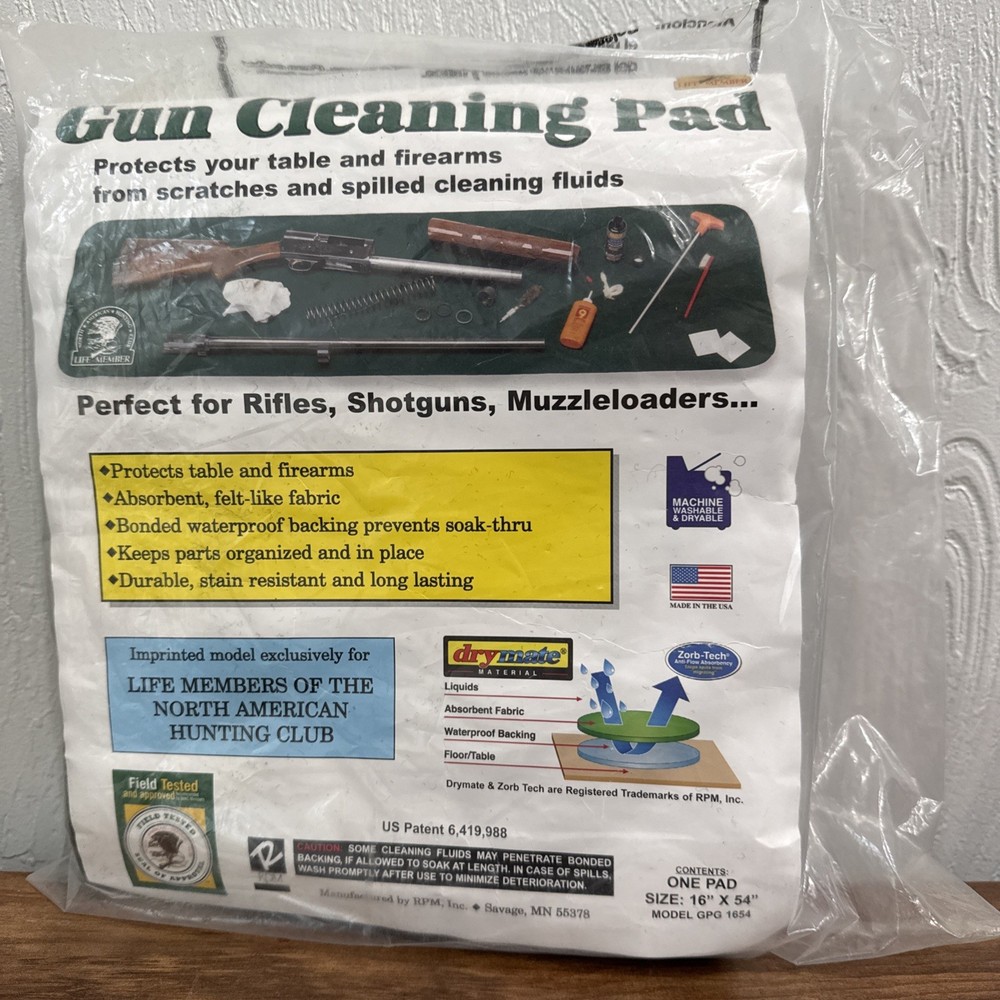 Gun Firearm Cleaning Mat Pad N. American Hunting Club Rifle Shotgun Green 16×54