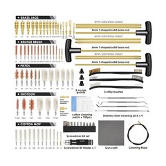 Gun Cleaning Kit, 97PCS Ultimate Universal Gun Cleaning Supplies with Brass B…