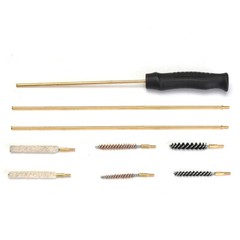 For .177 .22 Caliber Rifle Gun Barrel Cleaning Kit w/ Long Rod Brushes Tool Set