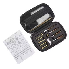 Universal Gun Cleaning Kit 16 Piece Set Bronze Bore Brushes Brass Jags
