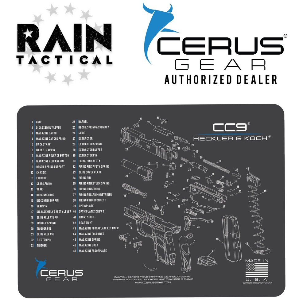 For Heckler & Koch HK CC9 PREMIUM Armorers Cleaning Bench Mat Cerus Gear
