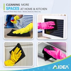 AIDEA 150PK Microfiber Cleaning Cloths, Car Kitchen Home, 12x12in Absorbent Towe