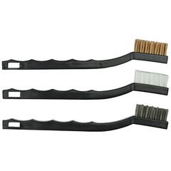 Outers Utility Gun Brush Set Universal 3 Pieces Nylon Stainless Steel Black