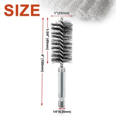 ASNOMY 5Pcs 1″ Stainless Steel Bore Brush for Drill,25mm Wire Brush Bore Cleanin