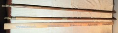 (2) VINTAGE RIFLE GUN BARREL CLEANING RODS WOOD & BRASS-EACH w/ 3 PIECE ASSEMBLY
