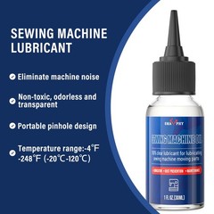 Sewing Machine Oil with Oil Applicator and DualEnded Brush, Clear Machine Oil…