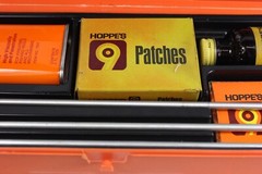Vintage Hoppe’s Rifle Gun Cleaning Kit Orange Case complete with accessories