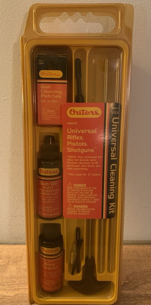 Vintage Outers Universal Gun Cleaning Kit Rifles Pistols Shotguns #46200 Unused
