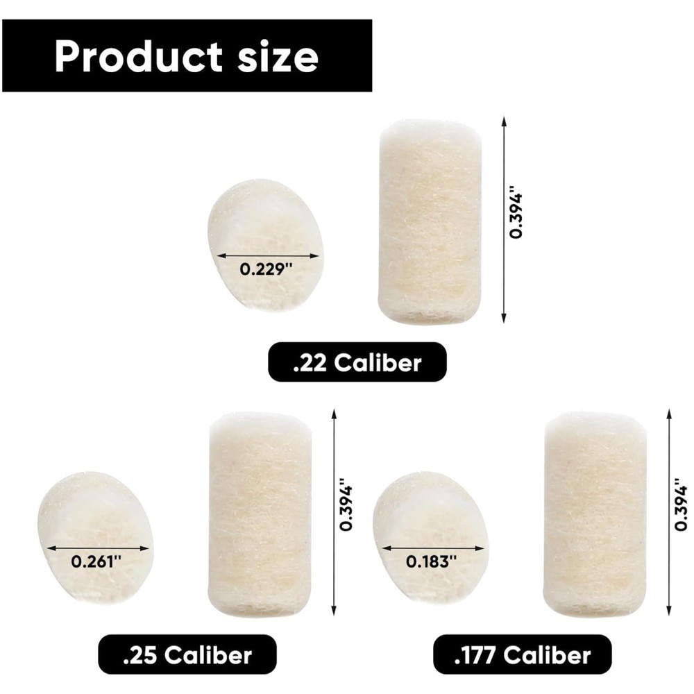 Soft Cotton Felt Pellets for .177 Caliber 300 Ct