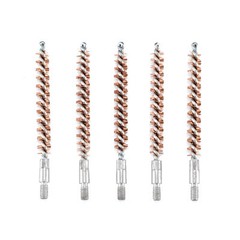 5 Pcs Bronze Bristle Bore Cleaning Brush .250cal 8×32 Thread with 50 Patches