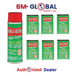 Ballistol 1 Cans Multi Purpose Lubricant Gun Cleaner 6 oz + 60 Guns Wipes &