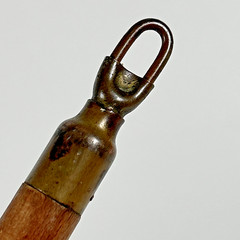 Vintage 2 Piece Brass Fitting & Wood Shotgun/Rifle Cleaning Rod Patch Loop