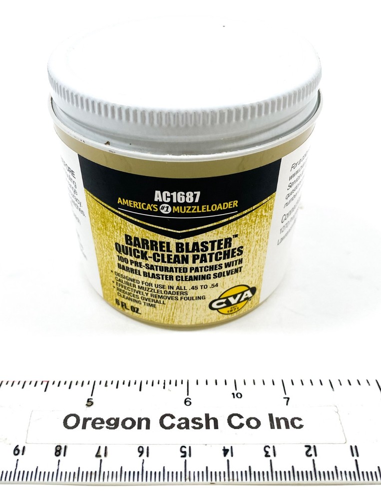 CVA Barrel Blaster Quick Clean Patches Pre-Saturated 100 Count 6Oz Cotton AC1687