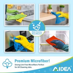 AIDEA Microfiber Cleaning Cloth 100PK Soft Absorbent Rags Towels Car Home