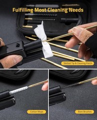 Comprehensive .22lr Gun Cleaning Kit with 6 Brass Rods – Organized Case Included