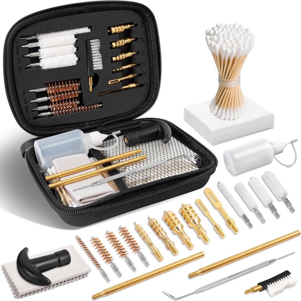 Universal Handgun Cleaning Kit, Pistol Cleaning Kit Brass Brush and Brass Jag Ad