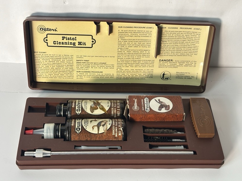 Vintage Outers Pistol Cleaning Kit 38/357 Caliber (9mm)