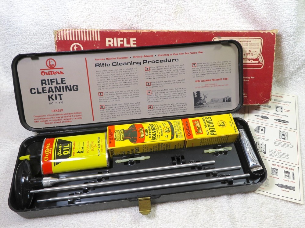 Vintage Outers Rifle Gun Cleaning Kit 22 CAL No. 477 NOS