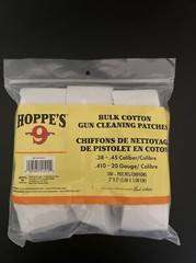 Hoppe’s Gun Cleaning Patches, # 4, For .38-.45 cal/410-20ga, 500 pack, mfg 1204S