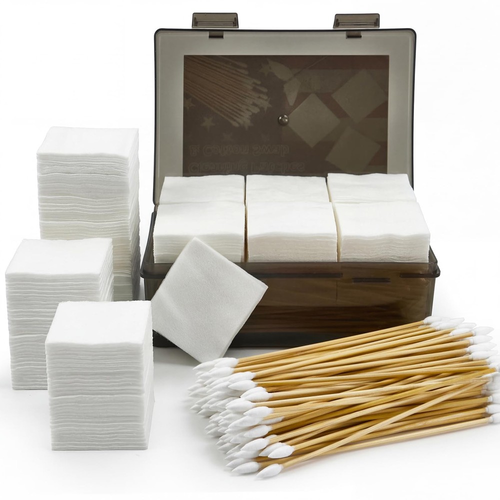Cleaning Supplies – Cleaning Patches and Long Cotton Swabs Set, 6″ Long Cotto…