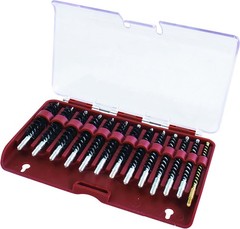 Nylon Bore Brush 13 Piece Set with Molded Hinge-top Storage Box for Gun Clean…