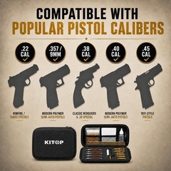 87 Pcs Gun Cleaning Kit for .22, .357, .38,9mm, .40&.45 Caliber Pistol Cleaning