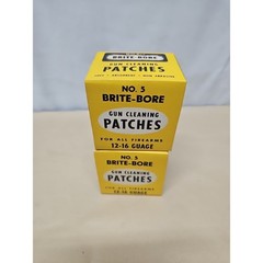 2 Box of Mill Run Brite Bore Gun Cleaning Patches No 5 NOS 12-16 GA