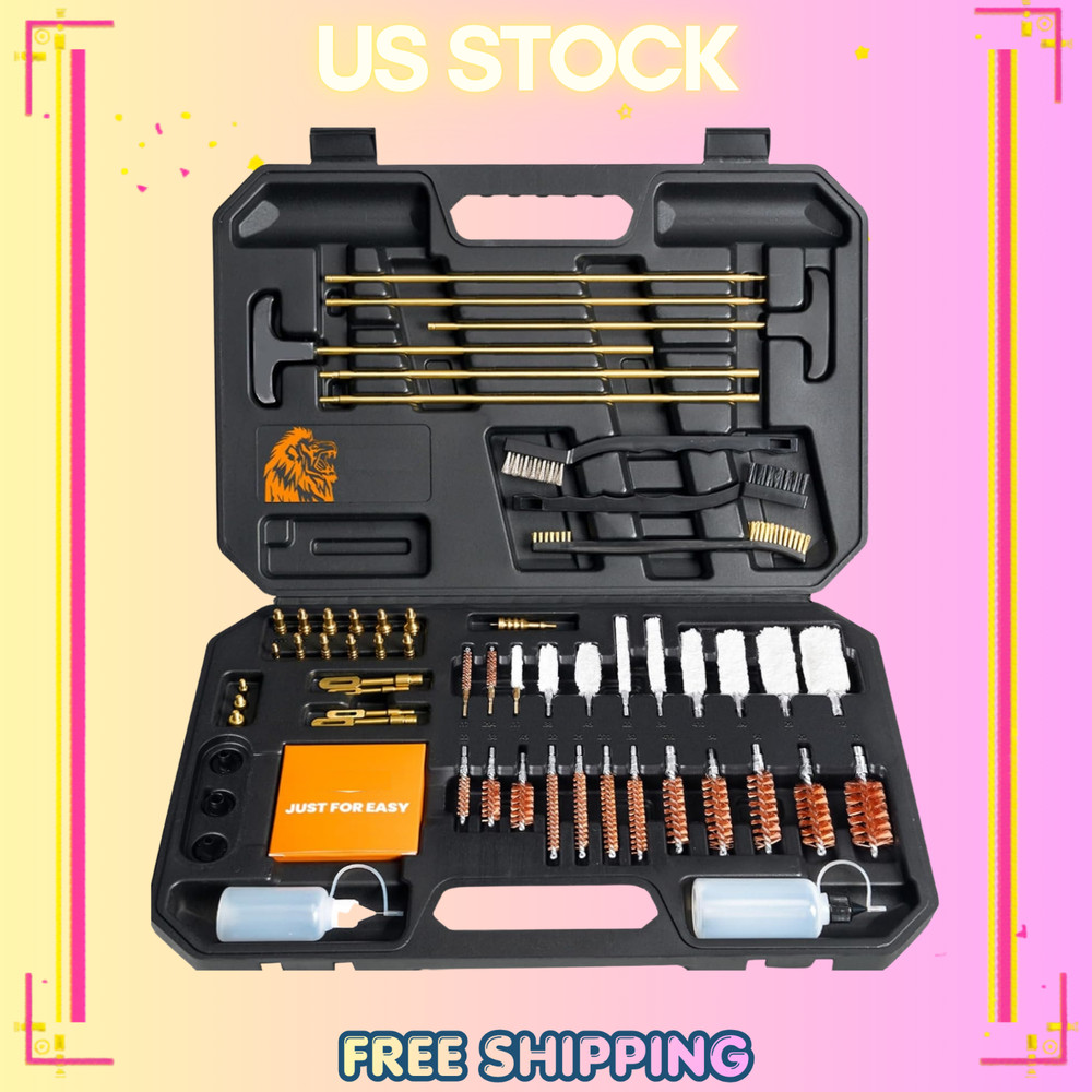 Universal Gun Cleaning Kit All Caliber Pistol Rifle Handgun Shotgun Brass Rods